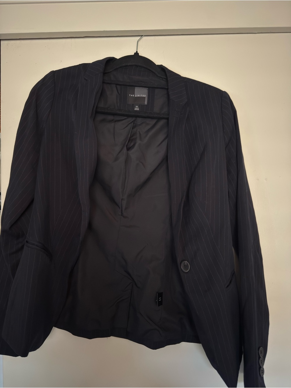 The Limited Black Pinstripe Blazer